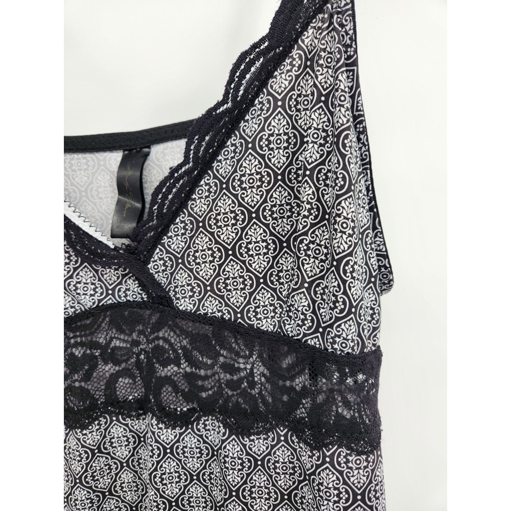 Marilyn‎ Monroe Nightgown Women's Large White Black  Stretch Lace Lingerie